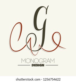 Letter G - calligraphy monogram design