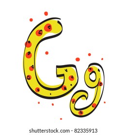 Letter G from candy alphabet. Vector illustration