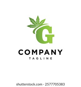 Letter G Cannabis Logo Icon Vector