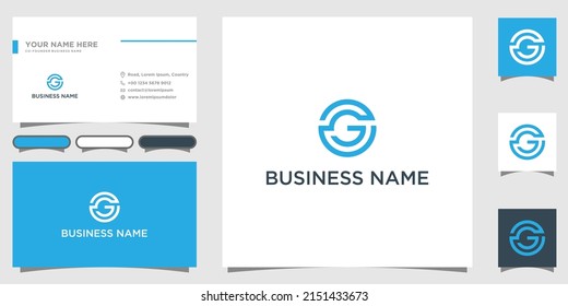 Logotipo de monograma de letras G o CG con diseño de tarjeta de visita