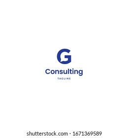 Letter G with chat bubble logo concept design for consulting company. Vector template