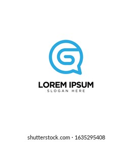 Letter G Chat Logo Template Vector Design Message Icon