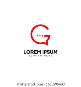 Letter G Chat Logo Template Vector Design Message Icon