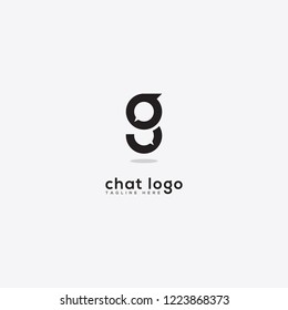 Letter G Chat Logo Vector, Talking Lettering Icon, Letter G Speak Logo