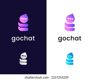 letter g with chat modern logo design template