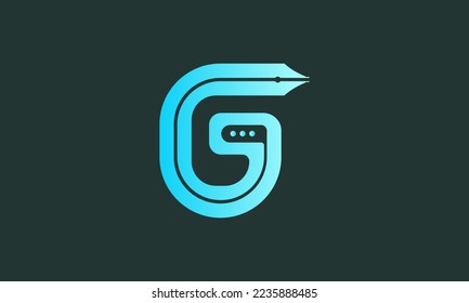 Carta G, Chat y Logo de Pen.Esto es adecuado para educación, chat y escritura relacionada con cualquier empresa.
