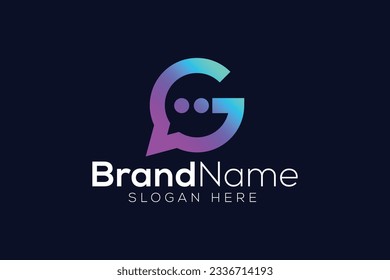 Letter G chatting or message Logo design vector template