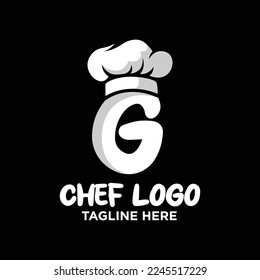 Letter G Chef Logo Design Template Inspiration, Vector Illustration.