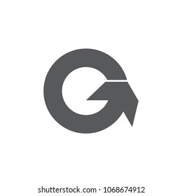 letter g circle arrow logo vector