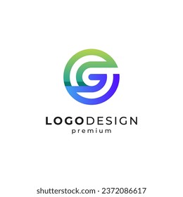 letter G with circle for environment, garden or brand logo design	
