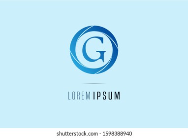 Letter G with circle logo design template. vector illustration