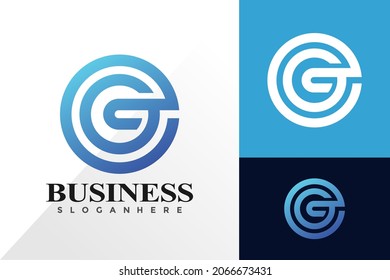 Logotipo de monólogo de círculo de la letra G y concepto de vector de diseño de iconos para la plantilla