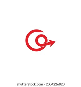 letter g circle motion arrow geometric design logo vector