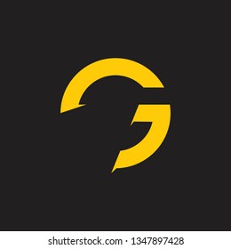 letter g circle rotate arrow geometric logo vector