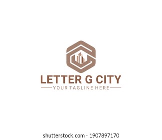 LETTER G CITY VECTOR LOGO DESIGN
