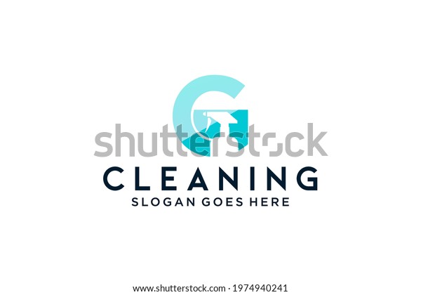 Letter G for cleaning clean service\
Maintenance for car detailing, homes logo icon\
vector.