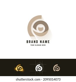 Letter G or CO monogram logo with grid method design