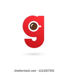 Letter G coffee logo icon design template elements