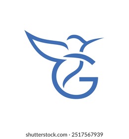 Buchstabe G Colibri Logo Design Vektor Symbol Grafik Emblem Symbol Illustration