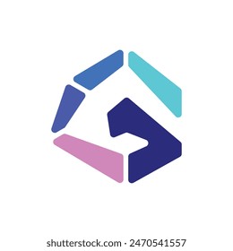 Letter G Colorful Geometric modern logo design template