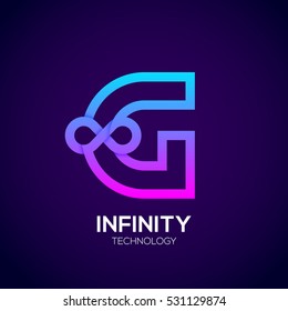 Letter G Colorful Infinity logo,loops,Vector Logo template