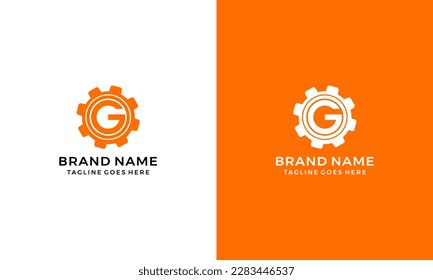 Letter G with concept gear logo icon vector template