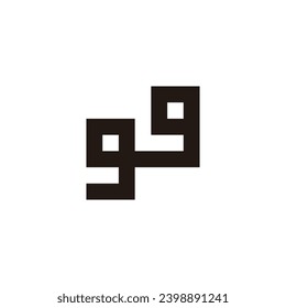 Letra g conectar símbolo geométrico cuadrado simple vector logo