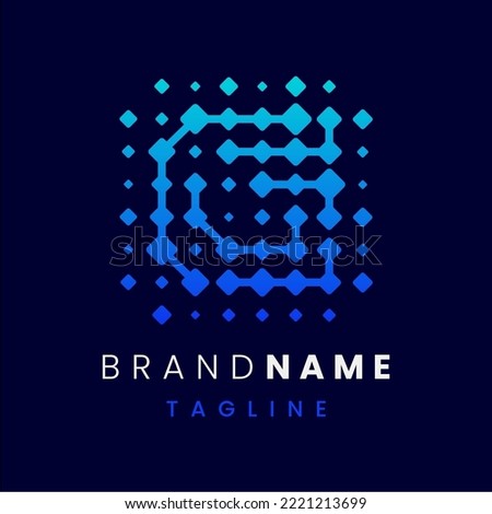 Letter G Connected Dots Technology Logo Design