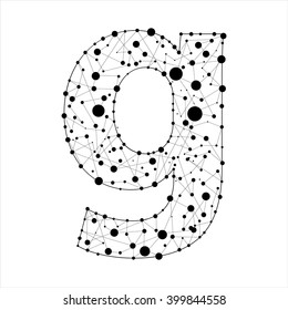Letter G consisted of dots and lines, English alphabet