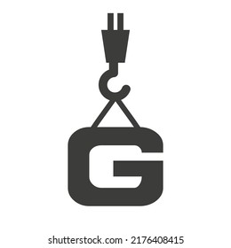 Letter G Construction Logo Template. Construction Logo Crane Concept Symbol