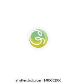 Letter G in the convex and cocave circlr element. G logo vector template