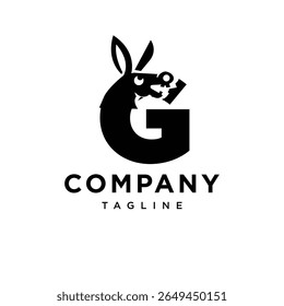 Letter G Crazy Donkey Logo Icon