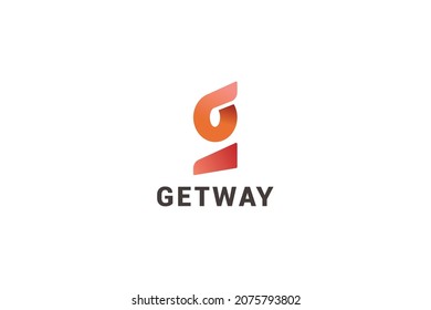 Letter g creative 3d orange colour simple minimal logo