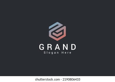 Letter G creative aesthetic hexagonal grand logo