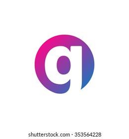 letter g creative circle icon logo purple blue