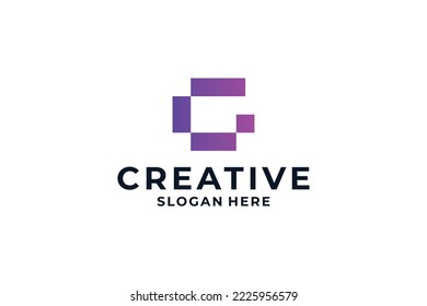 Letra G con diseño de logotipo combinado creativo.