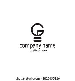 Plantilla de diseño de vectores de lámpara de ilustración de logotipo creativo