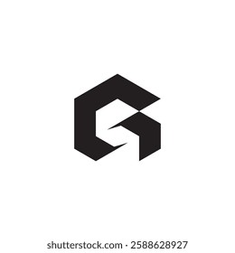 Letter G with creative monogram negative space letter S. GS logo