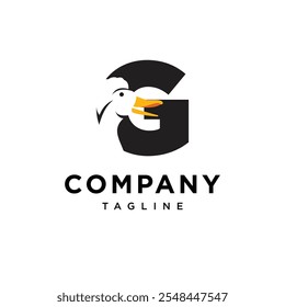 Letter G Crested Duck Logo Icon Vector