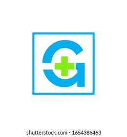 Letter G cross plus logo, Medical health care Logo
