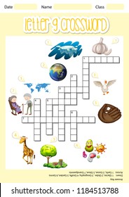 Letter G crossword concept illustration