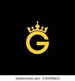 The letter, G, with a crown, symbol of the concept of an elegant logo