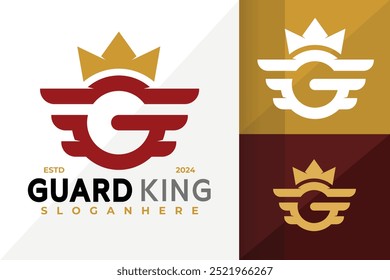 Letter G Crown Wings Logo Icon Vector Design. Creative simple logos designs illustration