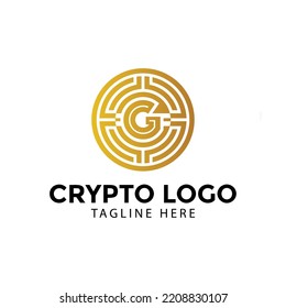 Letter G crypto coin business logo, crypto coin logo