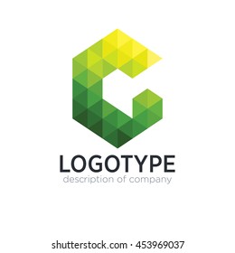 Letter G cube figure logo icon design template elements