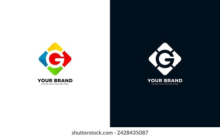 Logo del cubo de la letra g. Ilustración del icono G diseño, impresión, color. Vector de diseño gráfico