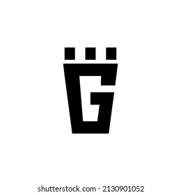 Letter G Cup and Castle logo design Cup Initial G Creative castle and mug icon