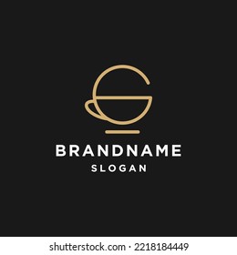 Letter g cup logo icon flat design template 