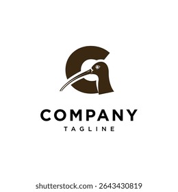 Letter G Curlew bird Logo Icon Vector