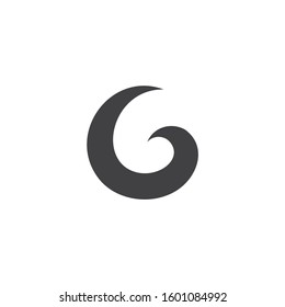 letter g curves spiral motion simple logo vector